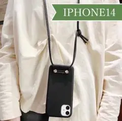 ❣️iPhone14 iPhone❣️ケース　レザー　ショルダー　ブラック