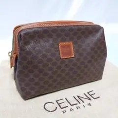 美品 CELINE マカダム柄 ポーチ バニティバッグ