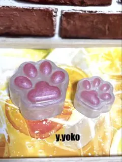 ハンドメイド❤️レジンアート❤️肉球型ピンクマルチケース2個セット