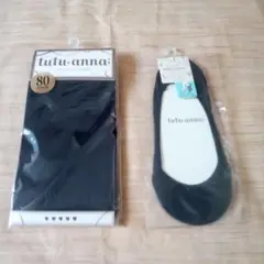 tutu anna 80デニール ブラックソックス 2足セット M-L