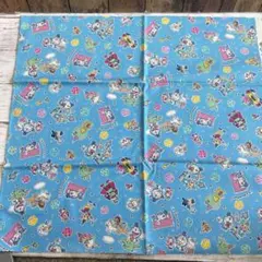 ドラえもん 50周年プリント生地 約108cm x 50cm 未使用保管品　水色