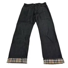 美品 Burberry London デニム パンツ 裏地 ノバチェック 総柄