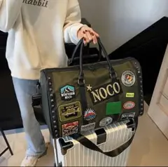 ミリタリー カモフラージュ柄 迷彩 カーキー ボストンバッグ 旅行かばん 新品