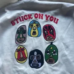 新品 gym master ジムマスター　覆面レスラー刺繍ロンＴ　白　Ｌ