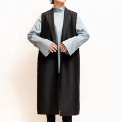 HAVEL studio コットンツイル ジレ　ベスト　シルク混　ネイビー 別注ジレ | HAVEL studio (Women) /ハーヴェル スタジオ | 三越