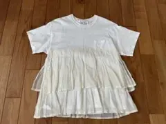 dahl'ia ダリア　フリルTシャツ　ホワイト　Mサイズ