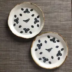 田屋道子　パン皿　リム皿　2枚