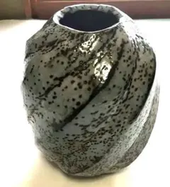 ♥花瓶 　加藤 康景 （正治）鼠志野　箱付き　花器　志野　骨董品 ♥花瓶 加藤 康景 （正治）鼠志野 箱付き 花器 志野 骨董品
