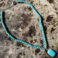 インディアンジュエリー ナバホ ターコイズネックレス シルバー925
