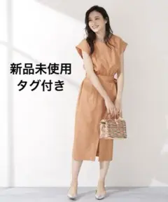 新品未使用✨タグ付き　ナノユニバース　ウォッシャブルブラウジングワンピース⑦