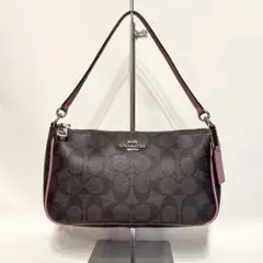 コーチ ハンドバッグ F58321 ブラウン ピンク シグネチャー
