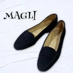 【MAGLI】『38.5』パンプス コインローファー ラウンドトゥ ネイビー
