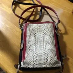 新品☆タグ　リアマッサ　パイソンメッシュ×牛革　ODEKAKE　ショルダーバッグ 新品☆タグ リアマッサ パイソンメッシュ×牛革 ODEKAKE