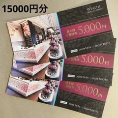 ウェルスマネジメント◆株主優待券◆5000円×3枚 15000円分