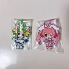 デジキャラット　ラバーマスコット　うさだ　でじこ 2点セット