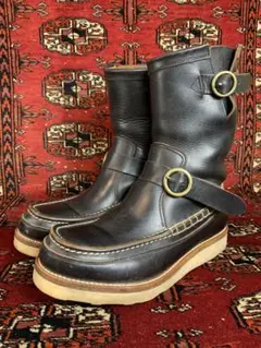 最終値下げ 希少 90s 茶芯 usa製 PT91 チペワ ブーツ us7E 90s USA製 CHIPPEWAチペワ PT91 ショートエンジニアブーツ 茶 10