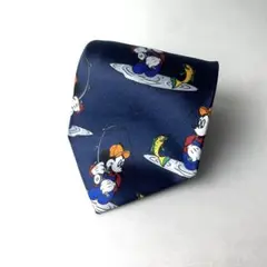 1024 Disney ミッキー 釣り　総柄　シルク　ネクタイ