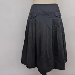 SALE【STYLE ME】無地　ひざ丈スカート　ダークネイビー系　11号