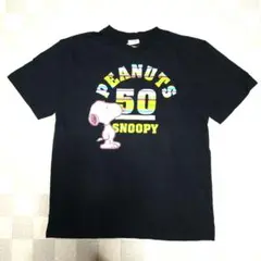 新品 スヌーピー生誕５０周年記念Ｔシャツ ３Ｌ 黒 ピーナッツ ナンバーＴシャツ