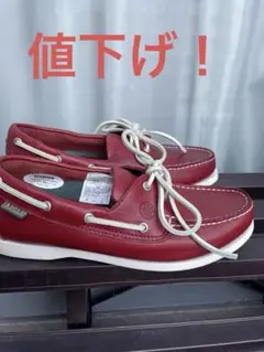 AIGLE 赤 レザー デッキシューズ　38