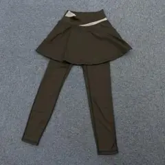 スカート付き レギンスパンツ ジム ピラティス ヨガ ブラック Mサイズ