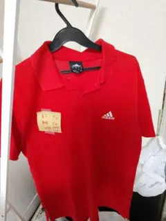 adidas 赤 ポロシャツ M