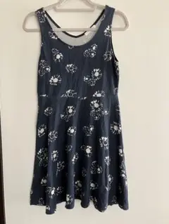 Chico ネイビー 花柄 ノースリーブ ワンピース
