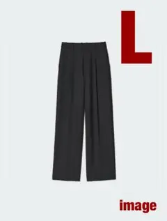 【UNIQLO 】タックワイドパンツ　L BLACK 丈標準