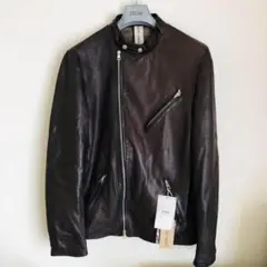 【最終価格】Delan デラン シープ レザー ライダース ジャケット 黒 48 新品 Delan ライダース 48(M～Lサイズ相当) 黒（定価12.8万新品