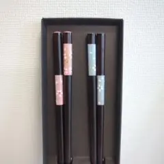 桜デザイン木製箸セット（2膳）