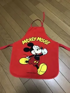 ミッキーマウス 赤 エプロン130