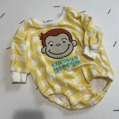 おさるのジョージ　チェック柄ロンパース