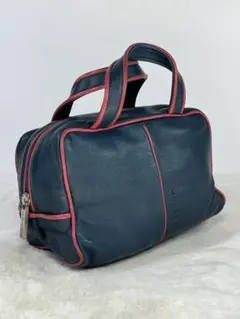 【美品】ロエベ LOEWE レザー ミニポーチ 青/ピンク ハンドバッグ コスメ
