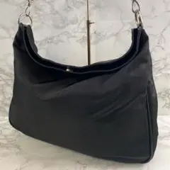 GUCCI グッチ バンブー×ナイロン×本革 レザー 黒×シルバー ハンドバッグ
