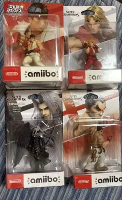 amiiboフィギュア リュウ ケン カズヤ セフィロス 計4体