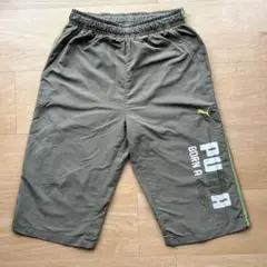PUMA オリーブグリーン メッシュハーフパンツ　サイズ140