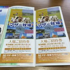 マザー牧場 入場ご招待権 2枚