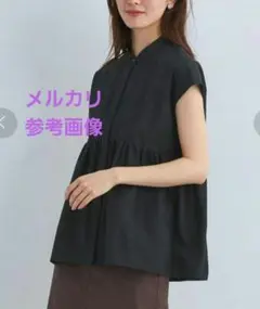 グリーンレーベルリラクシング ペプラム フレンチスリーブ　シャツ　半袖