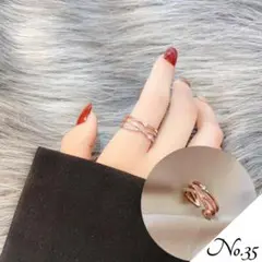 【新品】XIデザインリング アクセサリー 指輪 ローズゴールド レディース