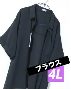 黒!前開きブラウス❤️4L