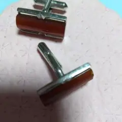 オレンジ樹脂 シンプルカフリンクス