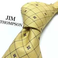 【極美品】JIM THOMPSON ネクタイ 新品同様 チェック イエロー