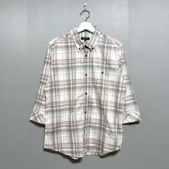 《BURBERRY BLACK LABEL》 (3) 7分袖 チェックシャツ