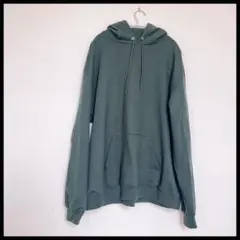Championチャンピオン　グリーン パーカー 長袖　2XL 大きめサイズ