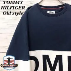 《希少》TOMMY トミーヒルフィガー☆スウェット S 紺色 白色 SW758