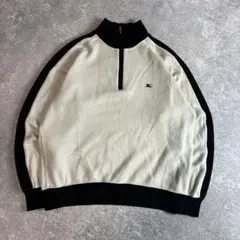 バーバリー BURBERRY ニット セーター ハーフジップ 胸ロゴ