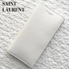 新品同様✨Saint Lauren クラシック コンチネンタルウォレット 白