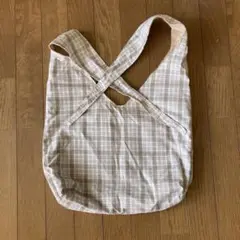 お値下げ！チェック柄布製ショルダーバッグ