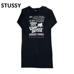 【美品】Stussy ロンT ワンピース ロゴ ブラック