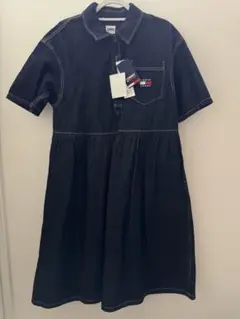 新品タグ付き　TOMMY JEANS ダークデニム シャツワンピース 半袖